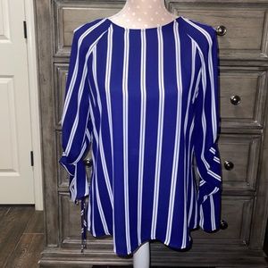 Navy striped blouse